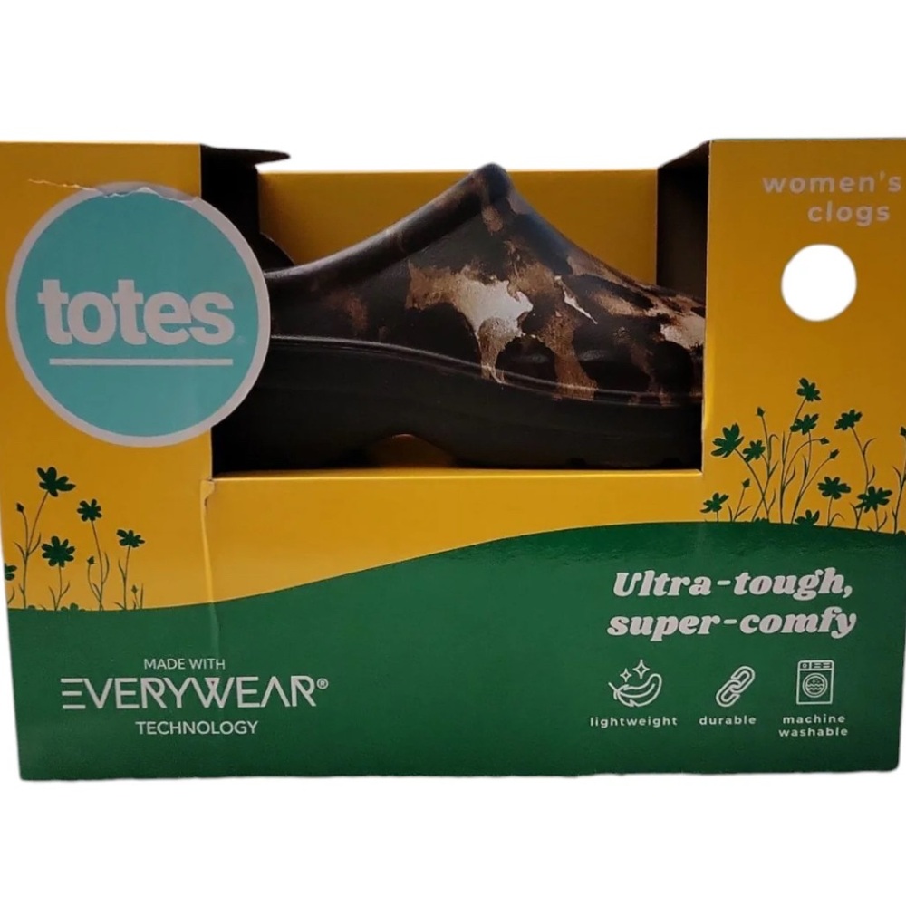 Totes Yellow and Green Lightweight Clogs
